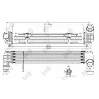Intercooler, échangeur ABAKUS 042-018-0006