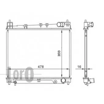 Radiateur, refroidissement du moteur ABAKUS 051-017-0002-B