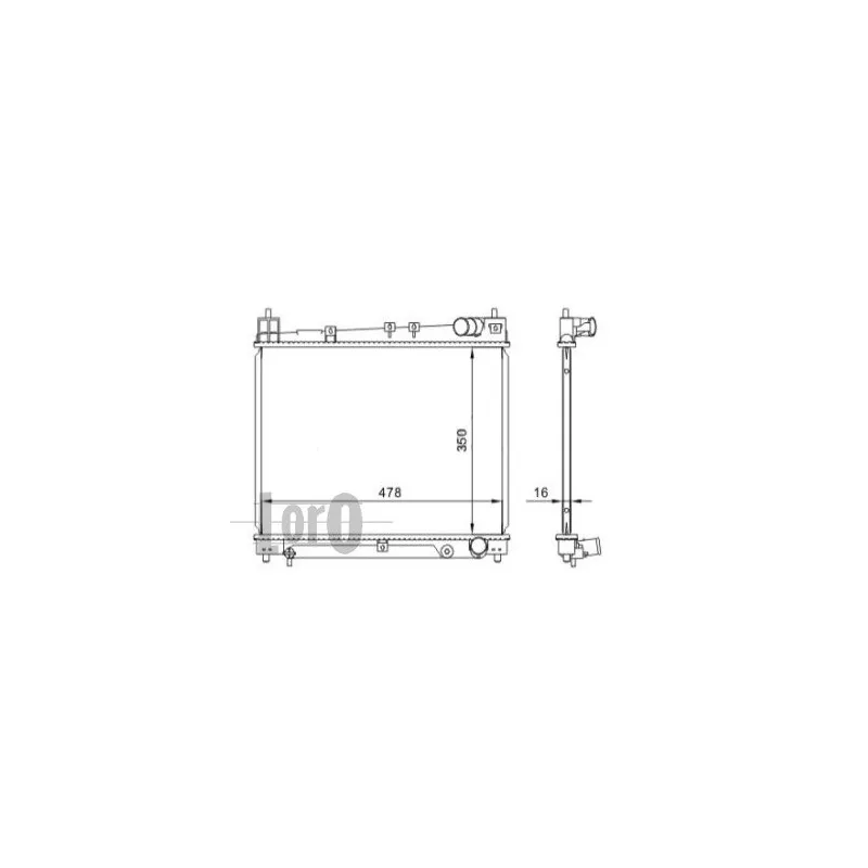 Radiateur, refroidissement du moteur ABAKUS 051-017-0002-B