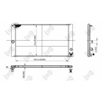 Radiateur, refroidissement du moteur ABAKUS 052-017-0012-B