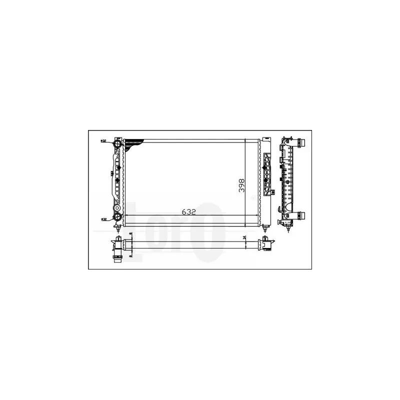 Radiateur, refroidissement du moteur ABAKUS 053-017-0057