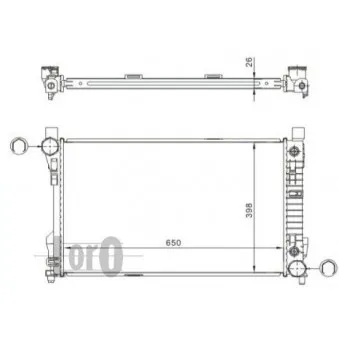 Radiateur, refroidissement du moteur ABAKUS 054-017-0011