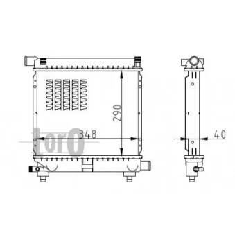 Radiateur, refroidissement du moteur ABAKUS 054-017-0040-B
