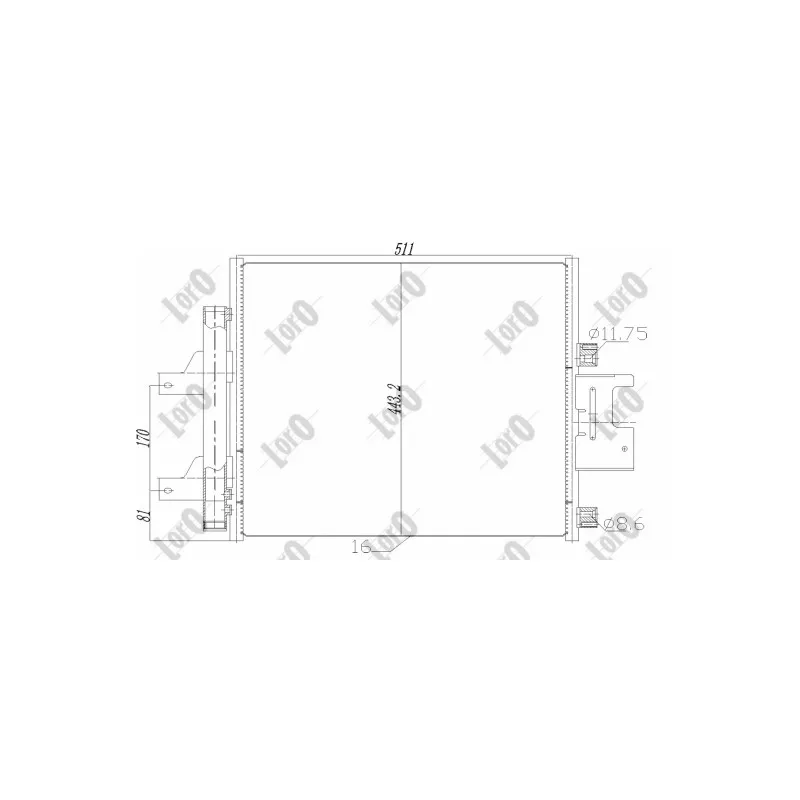 Condenseur, climatisation ABAKUS 055-016-0005
