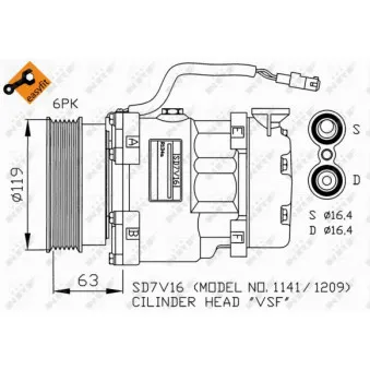 Compresseur, climatisation NRF 32186G