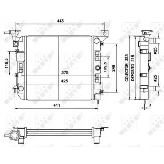 Radiateur, refroidissement du moteur NRF 52039