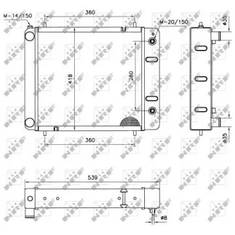 Radiateur, refroidissement du moteur NRF 52092