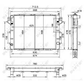 Radiateur, refroidissement du moteur NRF 52144