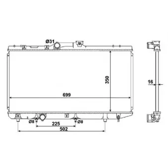 Radiateur, refroidissement du moteur NRF 53281