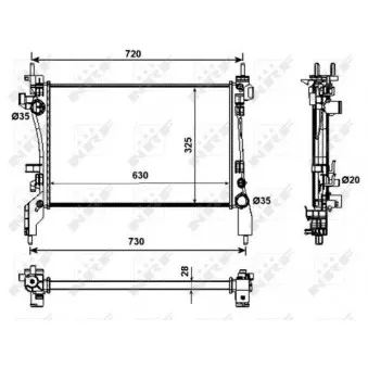 Radiateur, refroidissement du moteur NRF 53988