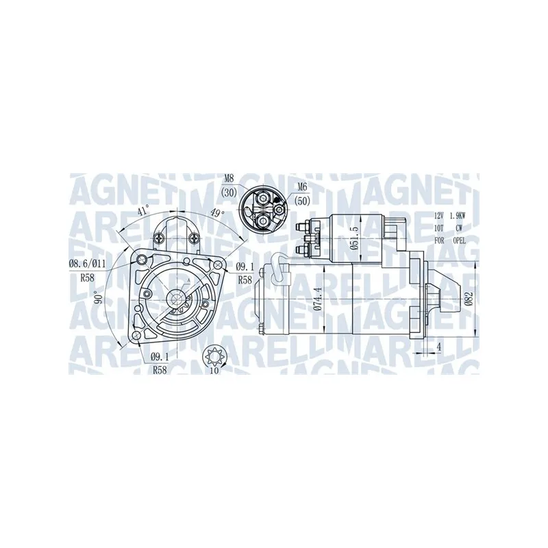 Démarreur MAGNETI MARELLI 063721428010