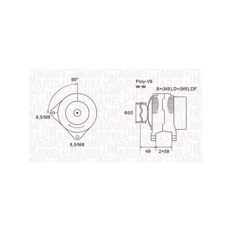 Alternateur MAGNETI MARELLI 063731147010