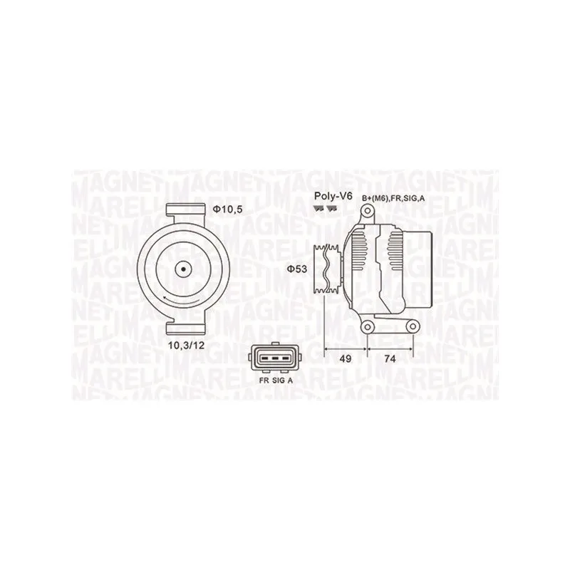 Alternateur MAGNETI MARELLI 063731638010