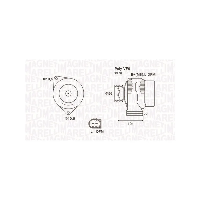Alternateur MAGNETI MARELLI 063731689010