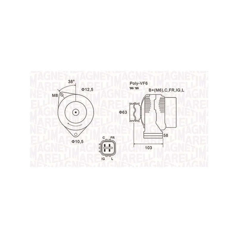 Alternateur MAGNETI MARELLI 063731727010