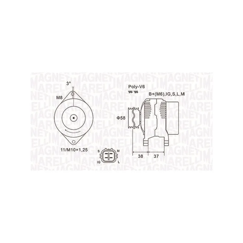 Alternateur MAGNETI MARELLI 063731889010