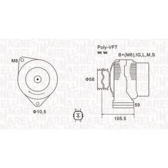 Alternateur MAGNETI MARELLI 063732069010