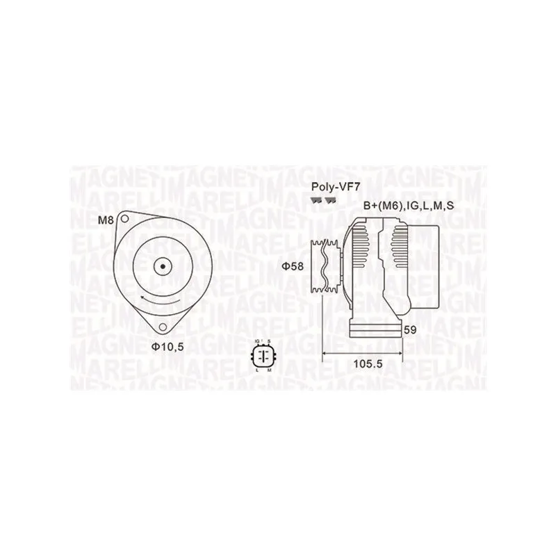 Alternateur MAGNETI MARELLI 063732069010