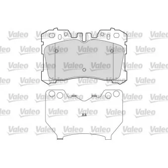 Jeu de 4 plaquettes de frein avant VALEO 601654