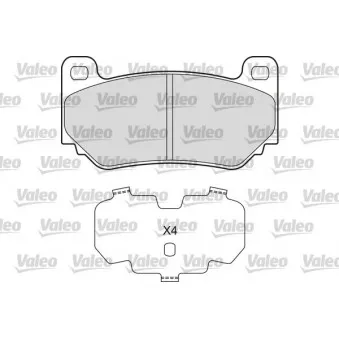 Jeu de 4 plaquettes de frein avant VALEO 601661