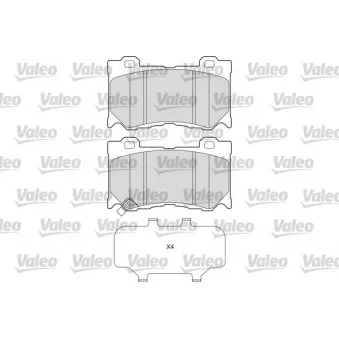 Jeu de 4 plaquettes de frein avant VALEO 601663