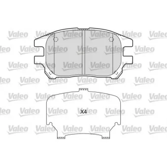 Jeu de 4 plaquettes de frein avant VALEO 601664