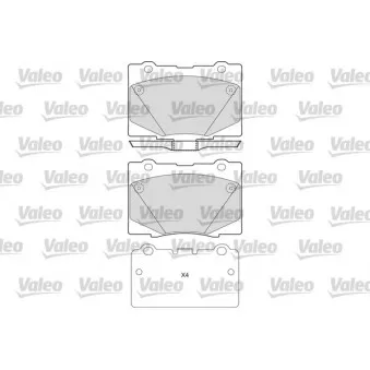 Jeu de 4 plaquettes de frein avant VALEO 601669