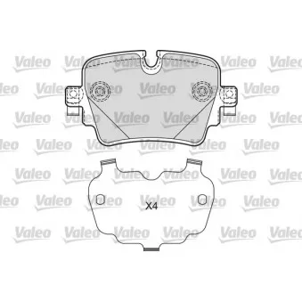 Jeu de 4 plaquettes de frein arrière VALEO 601670