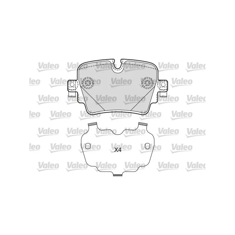 Jeu de 4 plaquettes de frein arrière VALEO 601670