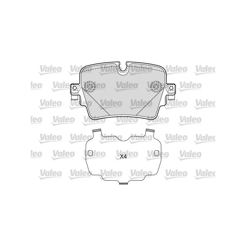 Jeu de 4 plaquettes de frein arrière VALEO 601671