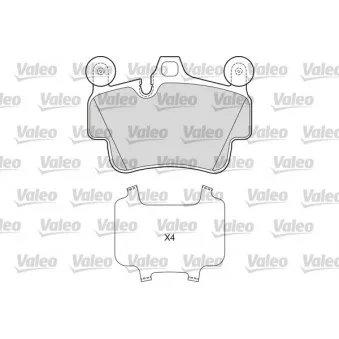 Jeu de 4 plaquettes de frein avant VALEO 601672