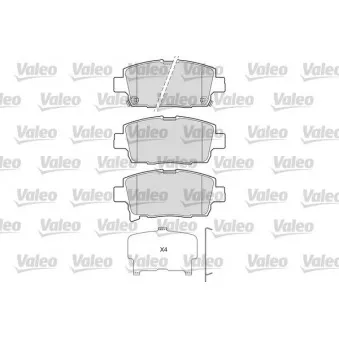 Jeu de 4 plaquettes de frein avant VALEO 601673