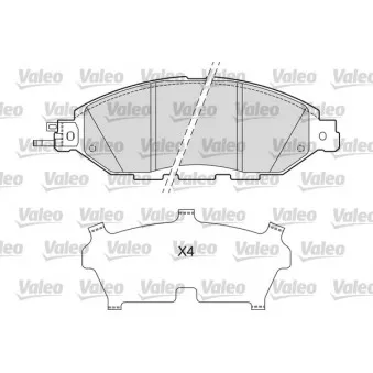 Jeu de 4 plaquettes de frein avant VALEO 601675