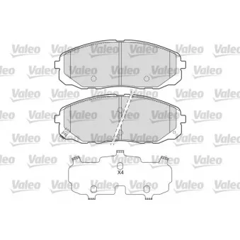 Jeu de 4 plaquettes de frein avant VALEO 601682
