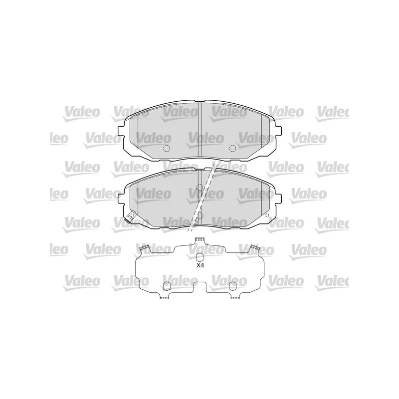 Jeu de 4 plaquettes de frein avant VALEO 601682