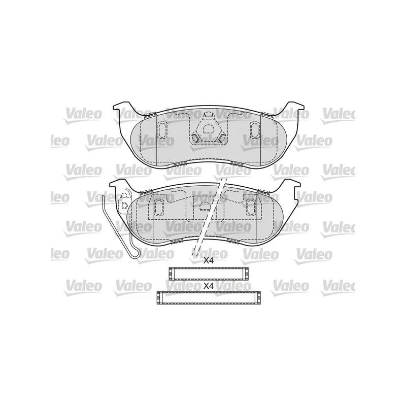 Jeu de 4 plaquettes de frein arrière VALEO 601683