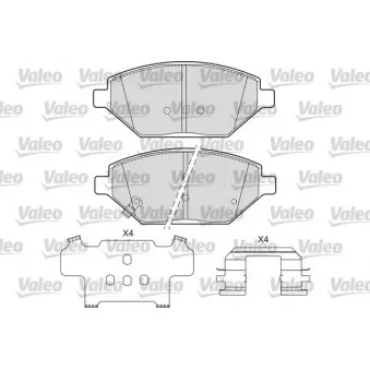 Jeu de 4 plaquettes de frein avant VALEO 601686
