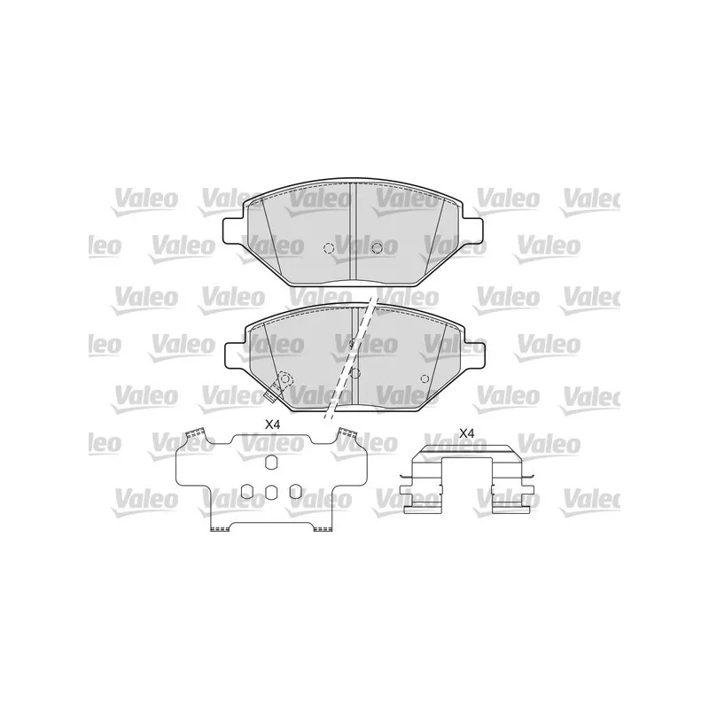 Jeu de 4 plaquettes de frein avant VALEO 601686