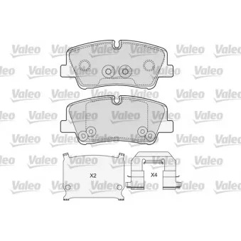 Jeu de 4 plaquettes de frein arrière VALEO 601690