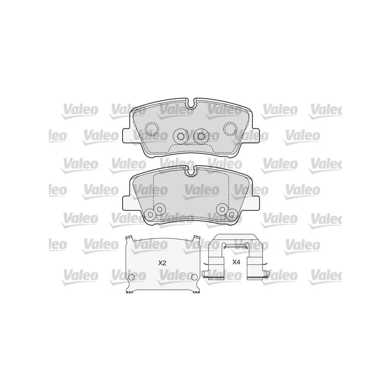 Jeu de 4 plaquettes de frein arrière VALEO 601690