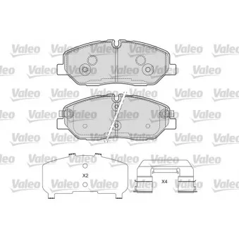 Jeu de 4 plaquettes de frein avant VALEO 601691