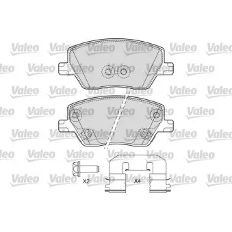 Jeu de 4 plaquettes de frein avant VALEO 601697