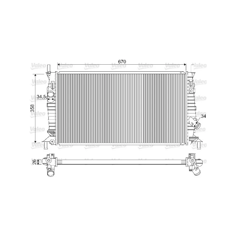 Radiateur, refroidissement du moteur VALEO 733254