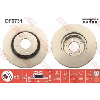 Jeu de 2 disques de frein avant TRW DF6731