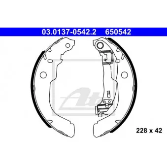 Jeu de mâchoires de frein ATE 03.0137-0542.2
