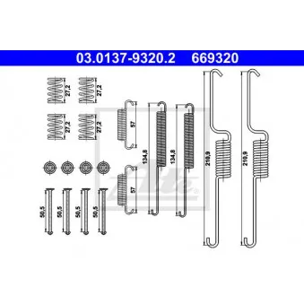 Kit d'accessoires, mâchoire de frein ATE 03.0137-9320.2