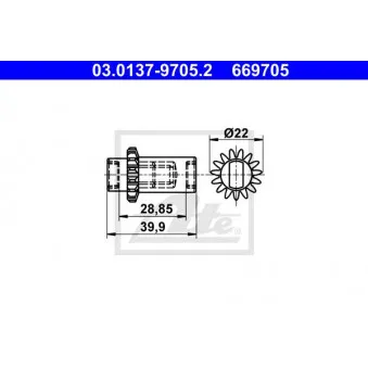 Kit d'accessoires, mâchoires de frein de stationnement ATE 03.0137-9705.2