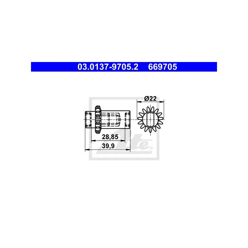 Kit d'accessoires, mâchoires de frein de stationnement ATE 03.0137-9705.2