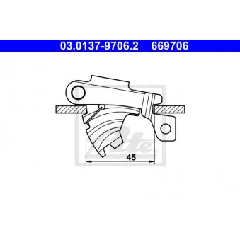 Kit d'accessoires, mâchoires de frein de stationnement ATE 03.0137-9706.2