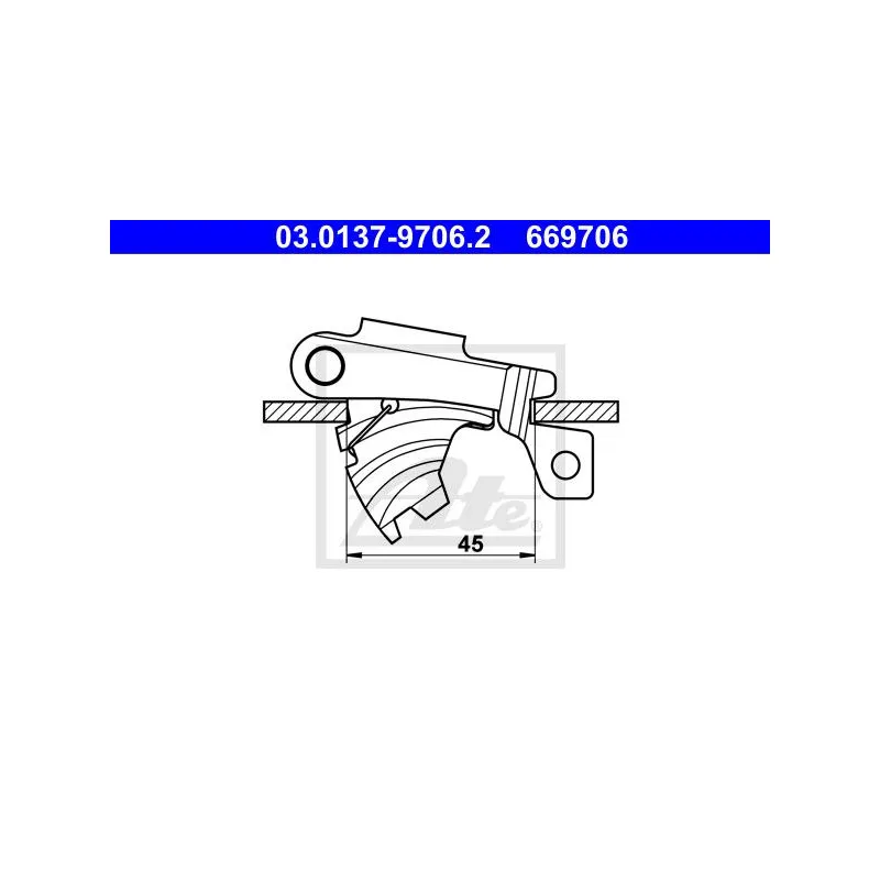 Kit d'accessoires, mâchoires de frein de stationnement ATE 03.0137-9706.2